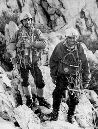 Borislav Aleraj i Marijan Čepelak na izlazu iz Brida Klina Anića kuka 1973.godine